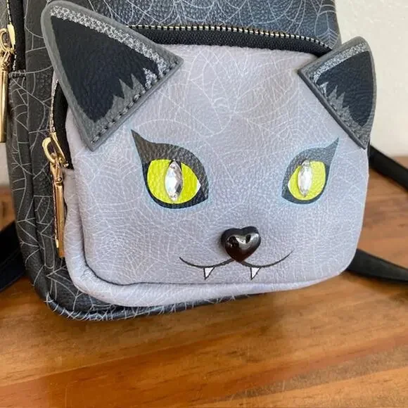 Betsey Johnson Halloween Vampire Cat Kitsch Mini Backpack - Picture 2 of 11
